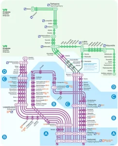 Helsinki train map